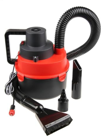 MUCKLILY 12v Aspirateur Portable pour Voiture Aspirateur à Main Sec Et Humide avec Éclairage Intégré Design Léger Et Compact pour Nettoyer Cendrier Miette Et Cheveux Rouge