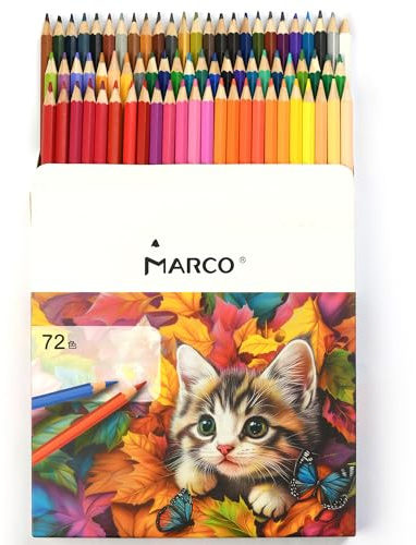MARCO Ölbuntstifte 72 Farben - Vorgespitzt & Bruchsicher - Premium Set für Erwachsene & Künstler - Ideal für Malen, Zeichnen, Schule & Kunst
