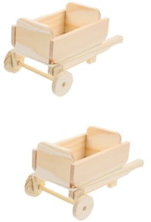 SUPVOX 2 Pièces Modèle Mini Chariot Petit Artisanat Poupée Décoration Transpalette Manuel Chariot Modèle Chariot Chariot Miniature Modèles De Chariots Miniatures Chariot Artisanal Bois