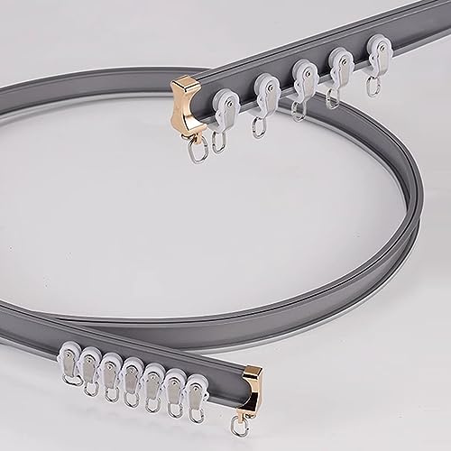 Binari per tende scorrevoli flessibili e pieghevoli, per camera da letto e bagno, facili da installare, sistema di binari divisori con ganci per tende con occhielli