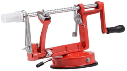 OHPHCALL Peladora de Manzanas Tres Uno Máquina Manual de Acero Inoxidable y Aleación de Aluminio con Base de Succión Firme Pelador Multifuncional para Frutas y Verduras Herramienta Segura