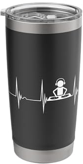 Music Producer Disc Jockey Heartbeat ECG Pulse DJ Mixing Console Stainless Steel Insulated Tumbler