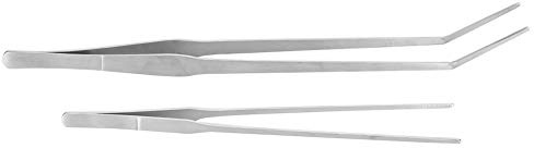 Aquarium Pinzetten Set Aus Edelstahl, Gerade 27cm Und Gebogen 37cm, Rostfrei - Präzises Pflanzen Set Für Aquarien, Komfortable Handhabung, Für Pflanzenpflege Und