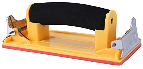 OUNONA Handgriff-Schleifpapierhalter Schwammgriff Handschleifpapier Rahmen Schleifen Polierte Werkzeuge für Wände Holzbearbeitung Schleifmittel (Gelb)