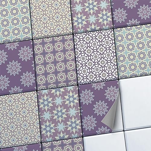 CREATISTO Fliesenaufkleber Fliesenfolie Mosaikfliesen - Stylische Sticker Aufkleber für Fliesen I Stickerfliesen - Mosaikfliesen für Küche, Bad, WC Bordüre (15x20 cm I 24 -Teilig)