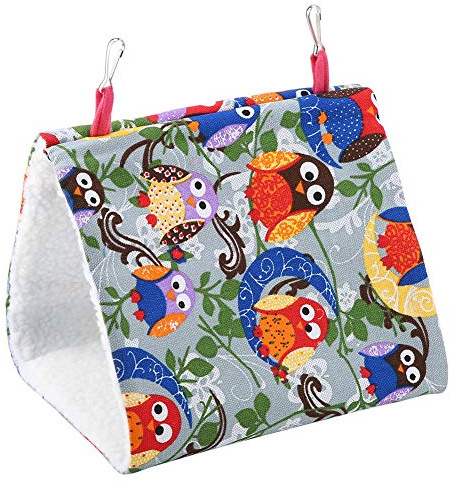 Lettini per Pappagallo Criceti Amaca Animale Domestico Uccelli Tenda a capanna appesa a Peluche Invernale Swing(Eulenmond)