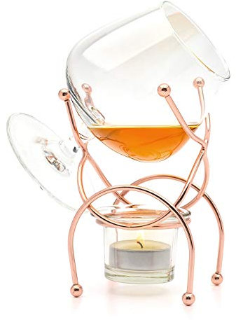 CKB Ltd Brandy & Cognac Snifter - Set regalo con portacandela e supporto in metallo Rame