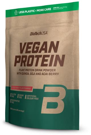 BioTechUSA Vegan Protein | Shake auf Reis- und Erbsenbasis mit Superfoods und Aminosäuren | Zucker-, laktose- und glutenfrei, 2 kg, Waldfrüchte
