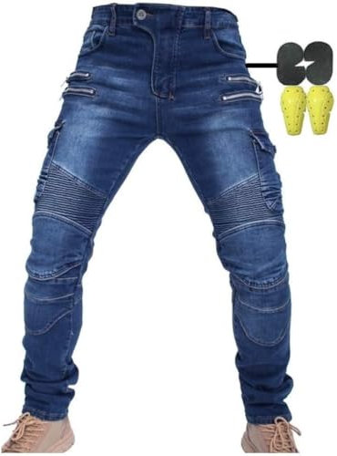 CBBI-WCCI Hombre Motocicleta Pantalones Moto Jeans Con Protección Motorcycle Biker Pants (DE/NL/SE/PL, Alphanumerisch, L, Regular, Regular, Blau)