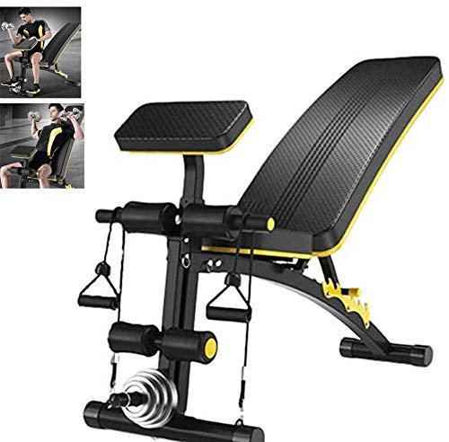 LFMXLD Multi-Sport Fitness Hantelbank, Übung Bauchmuskeln, Beine, Rücken, Arme Supine Board Indoor Bench Press Chair.