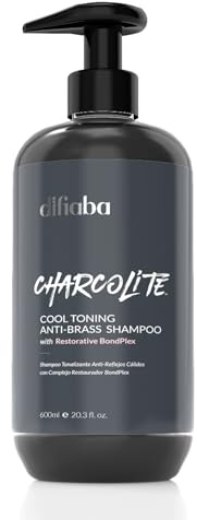 Charcolite Cool Toning Shampoo 600ml | Anti-Giallo Naturale con Carbone Attivo e Grafite | Per Capelli Biondi, Decolorati, Grigi o Platino | Alternativa Shampoo Viola | Tonalizzante Senza Solfati