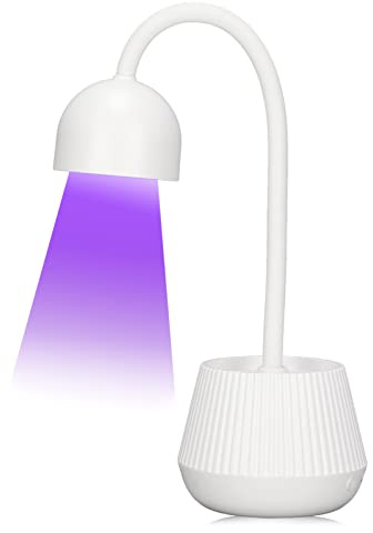UV Lampe Nageltrockner, 24 W schnell trocknende UV LED Lampe für Nägel mit 8 Lichtchips, um 360 ° verstellbare Nagellampe, rotierender Schwanenhals-Nageltrockner