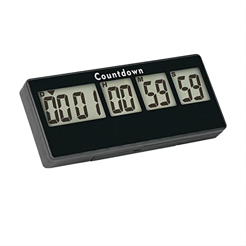 HonorMeet Digitaler Countdown-Tagestimer, 10-stellige große LED-Countdown- und Count-up-Kalenderuhr, Abschalt-Countdown-Uhr für Ruhestand, Hochzeit, Weihnachten, Abschlussfeier (schwarz)