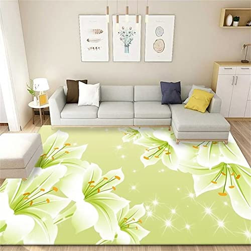 RUGMRZ Kinder Teppich Teppichboden Auslegware Moderne Wohnzimmeraccessoires des frischen grünen Druckdesigns elegant Wohnzimmermöbel 80X150CM