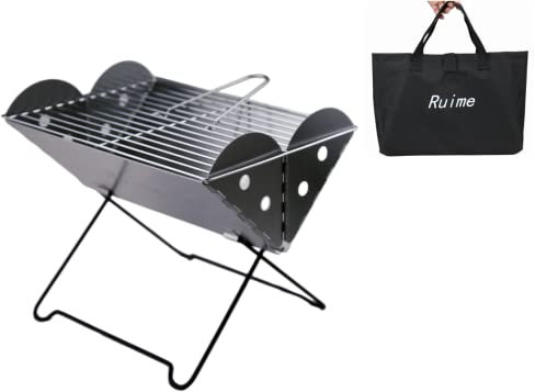 Campingkocher Hobo Kocher, Outdoor mini Grill, Camping Holzofen holzofen klein für Wandern, Picknick, BBQ Kochen, Heizen, Zelten, Unterschlupf Silber