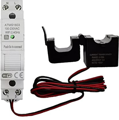 ATMS1603 Tuya Misuratore di Energia Intelligente WiFi Monofase 100A Din Rail Misurazione Precisa Voltmetro Amperometro Potenza