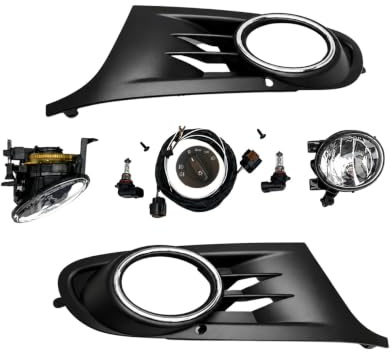 Nebelscheinwerfer NSW Nebelleuchte Nachrüstung Set Komplettset Schalter | kompatibel mit Golf 6 VI by HZ-DESIGN
