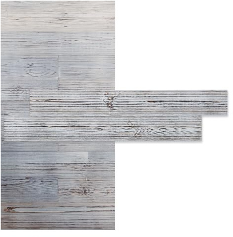 iWerk® Echtholz Wandpaneele grau | Selbstklebende premium Holzpaneele | Moderne Wand- & Deckenverkleidung für Wohnzimmer, Schlafzimmer & Flur | Design „Old Stone“ – 78 × 10 × 0,5 cm