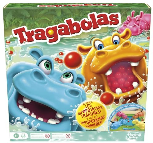 Hasbro Gaming Brettspiel Tragabolas Comilon, 2 bis 4 Spieler, spanisch-portugiesische Version, Kinderspielzeug zum Spielen mit Familie und Freunden, Jungen und Mädchen ab 4 Jahren