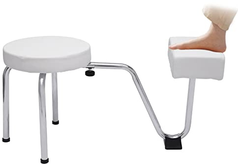 lalaleny Pediküre Hocker Maniküre Fußstütze Höhe und Länge einstellbar Pediküre Fußstütze Fußpflege Stuhl Beinauflage Stütze für Heim Salon Spa Massage Nagelstudio (Weiß)