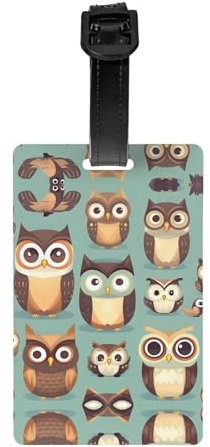 Gepäckanhänger mit Tier-Cartoon-Eulen, niedliches PVC-Material, langlebige Gepäckanhänger – modische Taschenanhänger für schnelle und stilvolle Identifizierung