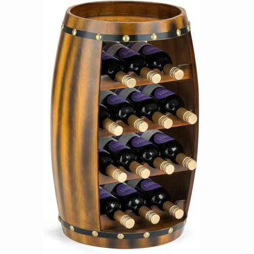POSEDWRA Eichenfass Weinschrank Traubenrot Weinregal Bierfass Weinkeller Weingut Dekoration Fass Holz Rotweinschrank