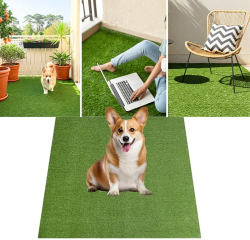 TAPISO Natural Erba Sintetica per Esterno da Giardino Drenante 6 mm Prato Sintetico da Esterno Resistente Uv Tappeto Erba Finta per Esterno Rotolo Verde 100 x 750 cm