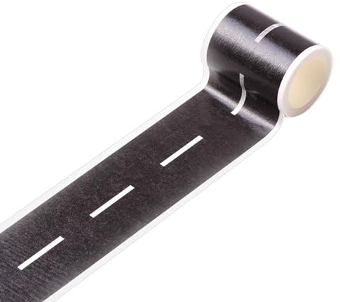 Jowxsx Straßen Klebeband Für Kinder Spielen Road Tape Autobahn Eisenbahn Straßen Klebeband Schwarzes Straßenband, Für Spielen Und Lernen, Kunst, DIY Handwerk Aufkleber Klebebänder