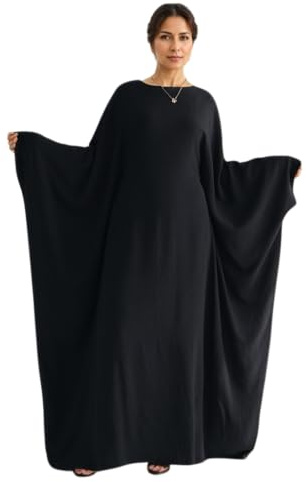 RUIG Frauen Muslim Robe Weiche Krepp Schmetterling Batwing Abaya Dubai Luxus Islam Muslim Kaftan Bescheidenes Kleid