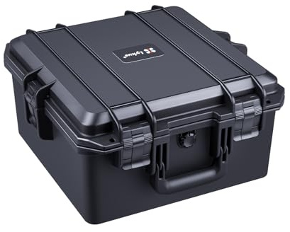 Lykus HC-3620 Wasserdichter Schaumstoffkoffer, Innengröße 33,6x33,6x18,3cm | IP67 wasserdicht, steckbarer Schaum, geeignet für Kameras, Objektive, elektronische Geräte und mehr