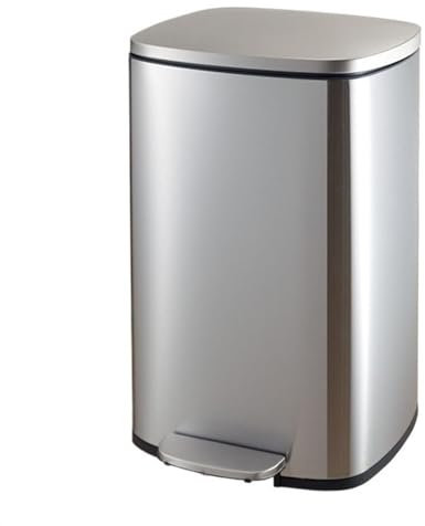 Poubelle Poubelle mains libres robuste de 8/13 gallons avec couvercle, poubelle commerciale/cuisine en acier inoxydable brossé, couvercle à fermeture douce et seau intérieur Poubelle intérieure(50L)