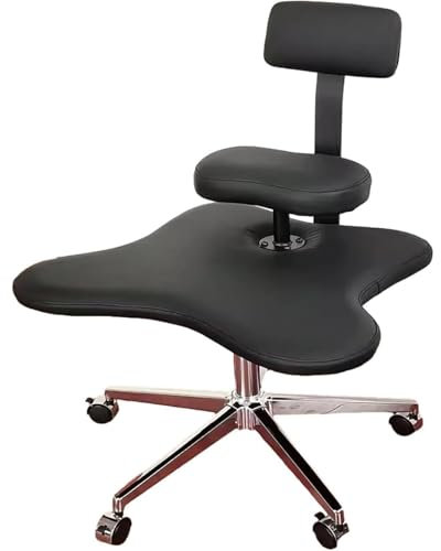 BESTXH 02, Haltungsstuhl, BüRostuhl Mit Gekreuzten Beinen Mit Abnehmbarer RüCkenlehne, Ergonomischer Kniestuhl Mit Bremsrollen, Meditationsstuhl FüR BüRo, Zuhause