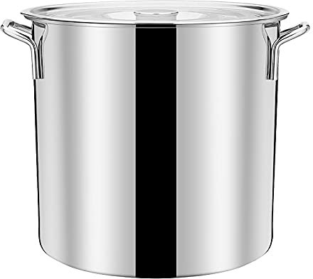 OWOHYG Olla de Acero Inoxidable con Tapa, Olla de Acero Inoxidable para elaboración casera de Cerveza, Jarabe de Arce, Olla de Acero Inoxidable para cocinar(45 * 45cm)