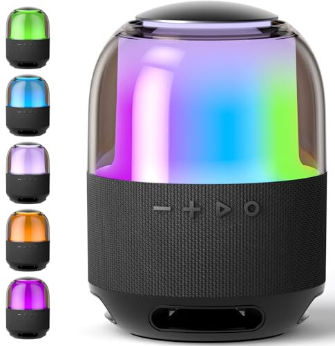VOSFEEL Cassa Bluetooth Portatile, Altoparlante Bluetooth con luce RGB, Bluetooth 5.3, 12h, per Casa, All'aperto, Campeggio
