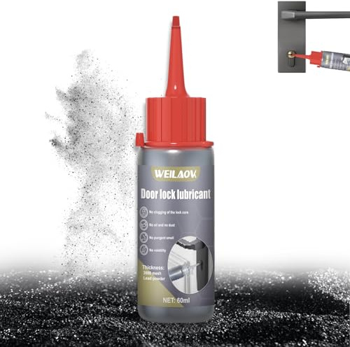 WEILAOK 60ML Graphite Powder for Locks, Graphite Lock Lubricant, graphites Powder, graphite Lubricant, Dry Lube, Locks lubricant Spray for lubricating Door, Window Hinges and Window Tracks, etc