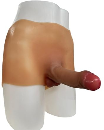 CUPIDO TOYS Mutanda Strapon in Silicone, Slip Pantaloncino con Grosso Pene Realistico, Dildo Indossabile per Donna, Lesbo Strap on in Silicone con Mega Dildo 16 x 5 cm