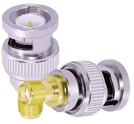 SMA to BNC Coax Adapter SMA Female to BNC Male Coaxial Connectors for SDR, Handheld Radios, Scanner, Walkie Talkie, Coaxial Adapter 2PCS