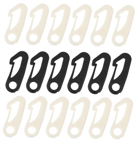 WEKADRIN 50pcs Tent Hook Flag Pole Snap Clips Plastic Flagpole Rope Fastener for Outdoor Camping Hanging Decorations