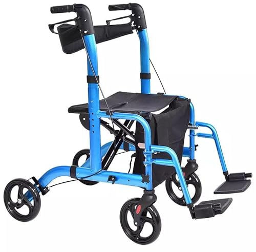 Zusammenklappbarer Rollator, Gehwagen, Leicht, Zusammenklappbar, Zum Aufstehen, Leichter Gehrahmen Aus Aluminium, Rollator, Gehwagen Für Ältere Menschen, Leichte Gehhilfe Mit Gemeinsamer Sitzplatznut