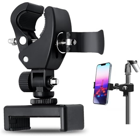 Wjelet Phone Holder for Mic Stand 360° Rotation Adjustable Clamp Mount Compatible with Most Phones and Tripods,for Live Streaming, Video Shooting, Traveling