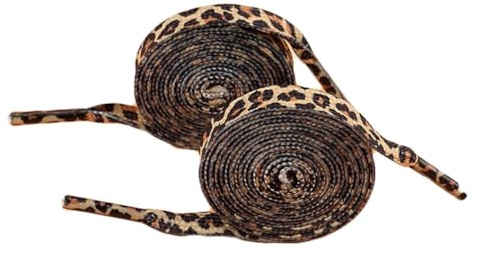 Hrlace 2 Paires de Lacets à Motif Léopard - Lacets Plats Imprimés - Lacets Léopard à la Mode pour Chaussures de Sport, Chaussures de Course, Baskets et Chaussures de Loisirs pour Femmes et Hommes, 120