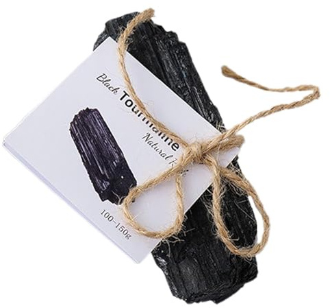 Piedras de cristales curativos - de piedra de turmalina, en bruto curativo pulido natural | Gemas de turmalina brutas de bolsillo brillantes que equilibran, colgante con gema de