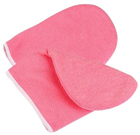 Guantes de Parafina para Manos de Tela, 1 Par Rojo | Uso Doméstico o Salón Profesional, Conserva el Calor Cera, Absorción de Humedad, Fáciles de Poner