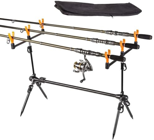Sucritude Soporte para Caña De Pescar para Pesca En Banco - Soporte para Pesca De Carpas - Retráctil Y Ajustable para De Siluros para Hombres Y Mujeres