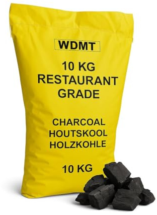 Charbon de Bois Premium Qualité Restaurant 10 kg – 100% Naturel pour BBQ, Kamado, Smoker et Grill – Longue Durée & Haute Température