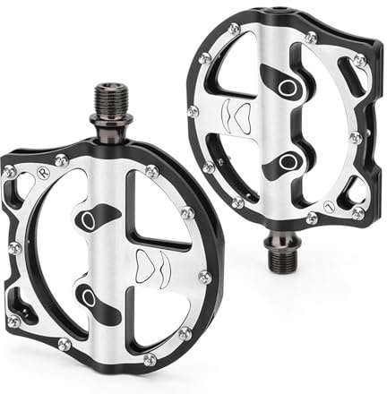 Plyisty Universalcykelpedaler Kompakta och Lätta med Tätade Lager och Bred Plattform för Smidig Trampning på Väg och Stig (3 Peel Version-Black One Pair)