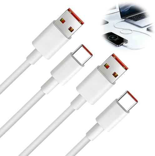 Smbxjer Cable USB C 【2Pack,2m】 Carga Rápida Tipo C， para P30/P20/Mate 20，para Galaxy, tabletas, Ordenadores portátiles