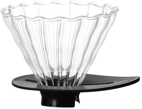 SHINEOFI Filtro Caffè Imbuto in Vetro e Plastica Nera Resistente Alte Temperature Imbuto Riutilizzabile Grande per Caffettiere e Tazze Filtro a Cono Pratico per Uso Riutilizzabile