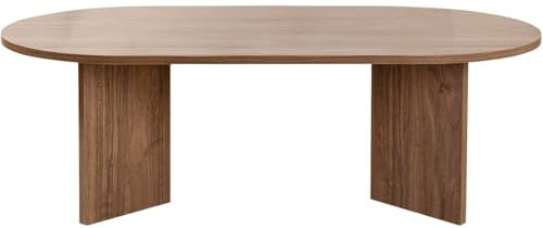 HOMIFAB Table Basse Ovale Effet Noyer 119 cm - Orane