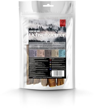 George & Bobs Ochsenziemer 500g – 100% Rind, extra Harter Hundekauartikel – besonders Langer Kauspaß, proteinreich, schonend getrocknet, getreidefrei, ohne Zusätze